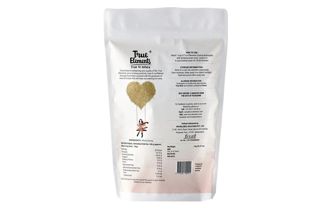 True Elements Quinoa Regular    Pack  1 kilogram
